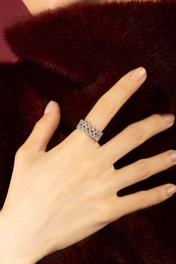 Bague Couture — alliage blanc, finition rhodium, APM Monaco