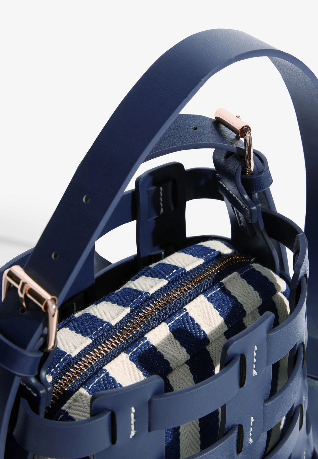 Sac bandoulière Love & Roses, rayures marine