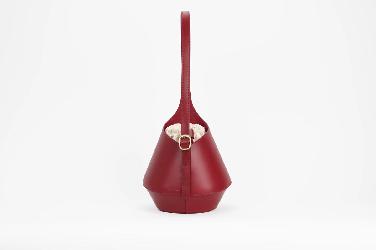 LERNA ROUGE - SAC EN CUIR DE VEAU, GAREA