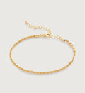 Bracelet chaîne corde en vermeil d'or, Monica Vinader
