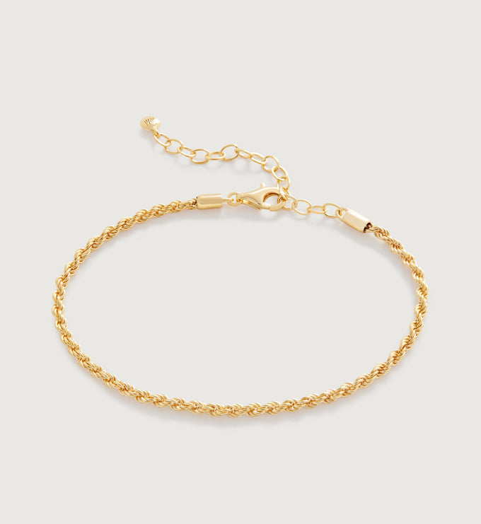 Bracelet chaîne corde en vermeil d'or, Monica Vinader