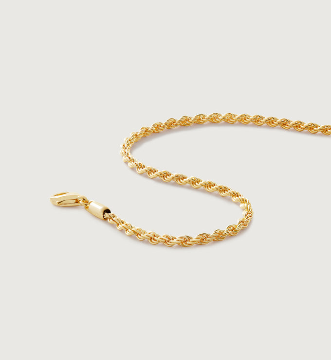 Bracelet chaîne corde en vermeil d'or, Monica Vinader