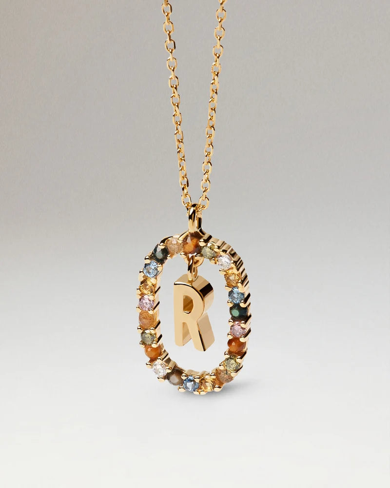Collier initiale R, PDPAOLA, plaqué or 18 carats