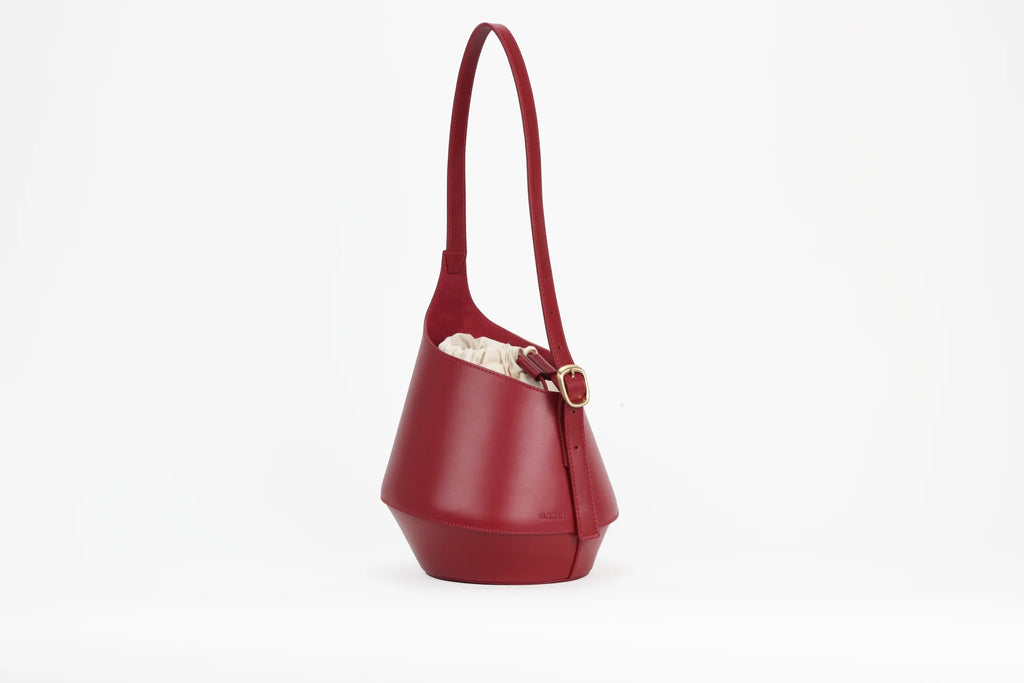 LERNA ROUGE - SAC EN CUIR DE VEAU, GAREA