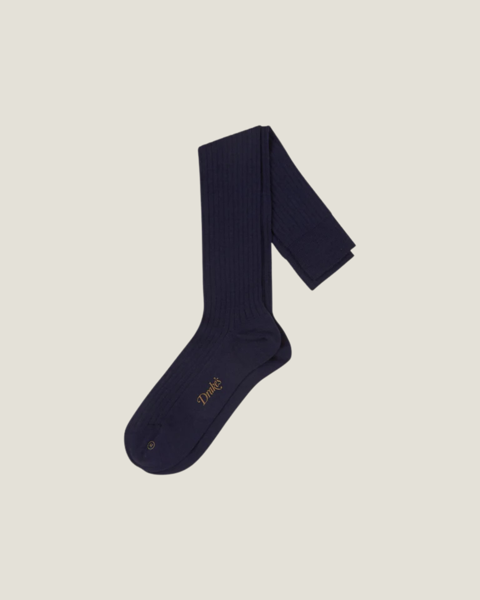 Light Navy Wool Over-the-Calf Socks | DRAKE'S