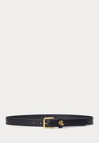 Ceinture fine Logo Keeper noire, Lauren Ralph Lauren