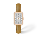 Tissot SRV 30mm — boîtier acier PVD, bracelet cuir brun