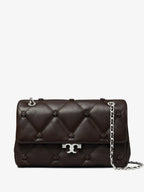 Petit sac épaule Bunny Knot, Tory Burch, noir et doré