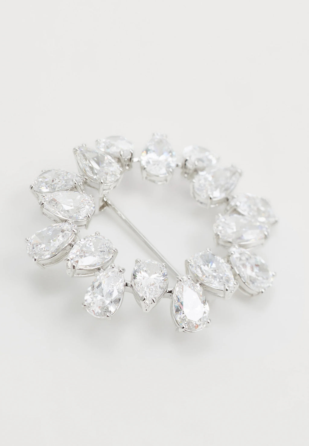 Broche Matrix Pear, white — Swarovski