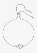 Bracelet Hyperbola Infini et cœur, métal rhodié