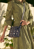 Sac bandoulière Love & Roses, rayures marine