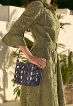 Sac bandoulière Love & Roses, rayures marine