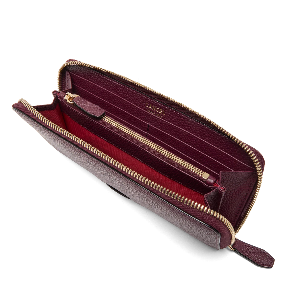 Portefeuille long zippé — Ninon, cassis/doré, Lancel