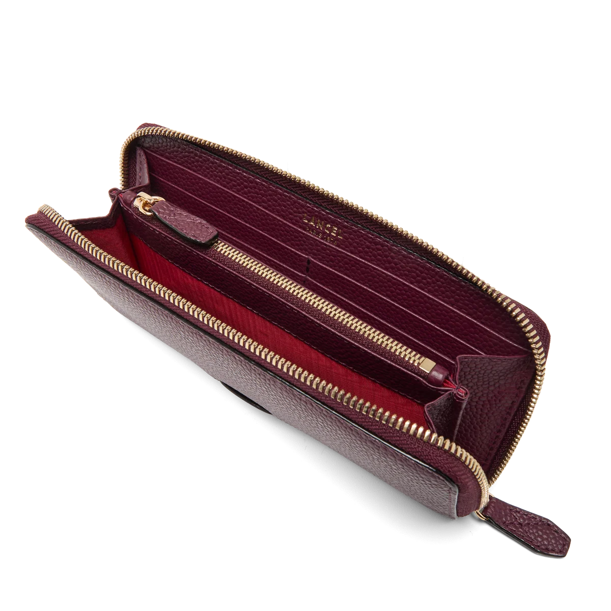 Portefeuille long zippé — Ninon, cassis/doré, Lancel