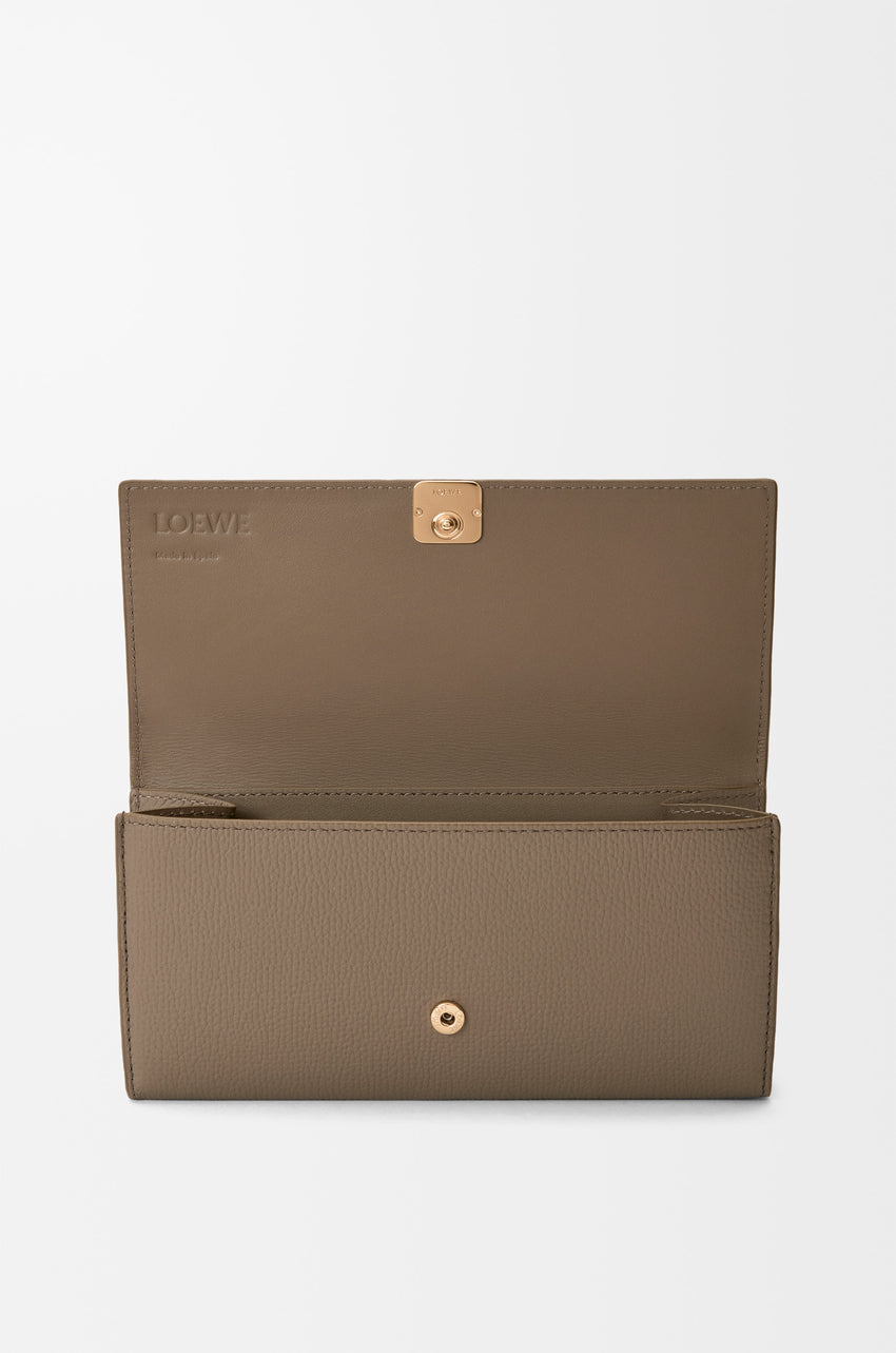 PORTEFEUILLE CONTINENTAL ANAGRAM - CUIR DE VEAU GRAINÉ, LOEWE