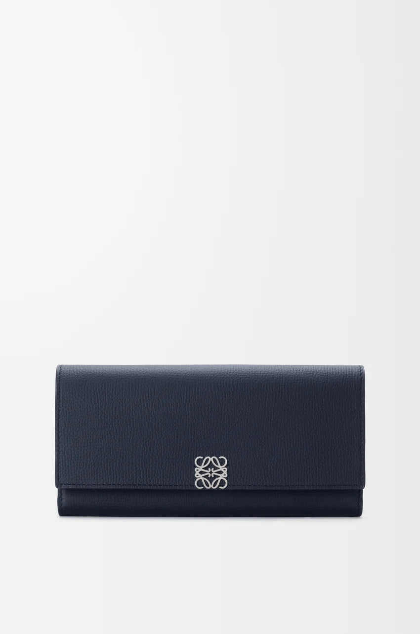 PORTEFEUILLE CONTINENTAL ANAGRAM - CUIR DE VEAU GRAINÉ, LOEWE