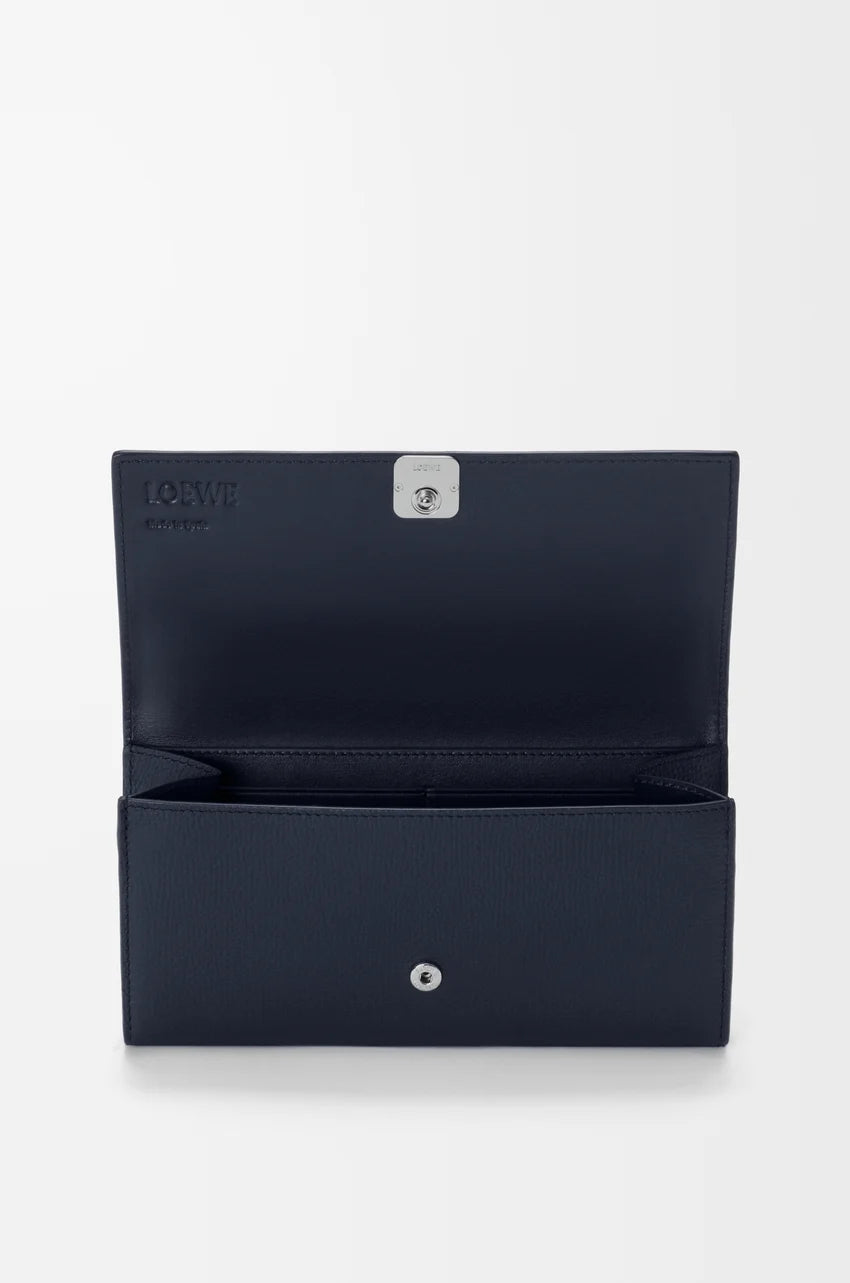 PORTEFEUILLE CONTINENTAL ANAGRAM - CUIR DE VEAU GRAINÉ, LOEWE