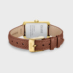 Montre Belisenna Cluse, cuir noisette et or