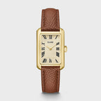 Montre Belisenna Cluse, cuir noisette et or