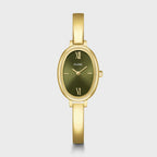 Cluse, montre L'Ovale en acier doré, cadran olive
