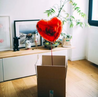 Ballon cœur, Mieux que des fleurs, boîte surprise