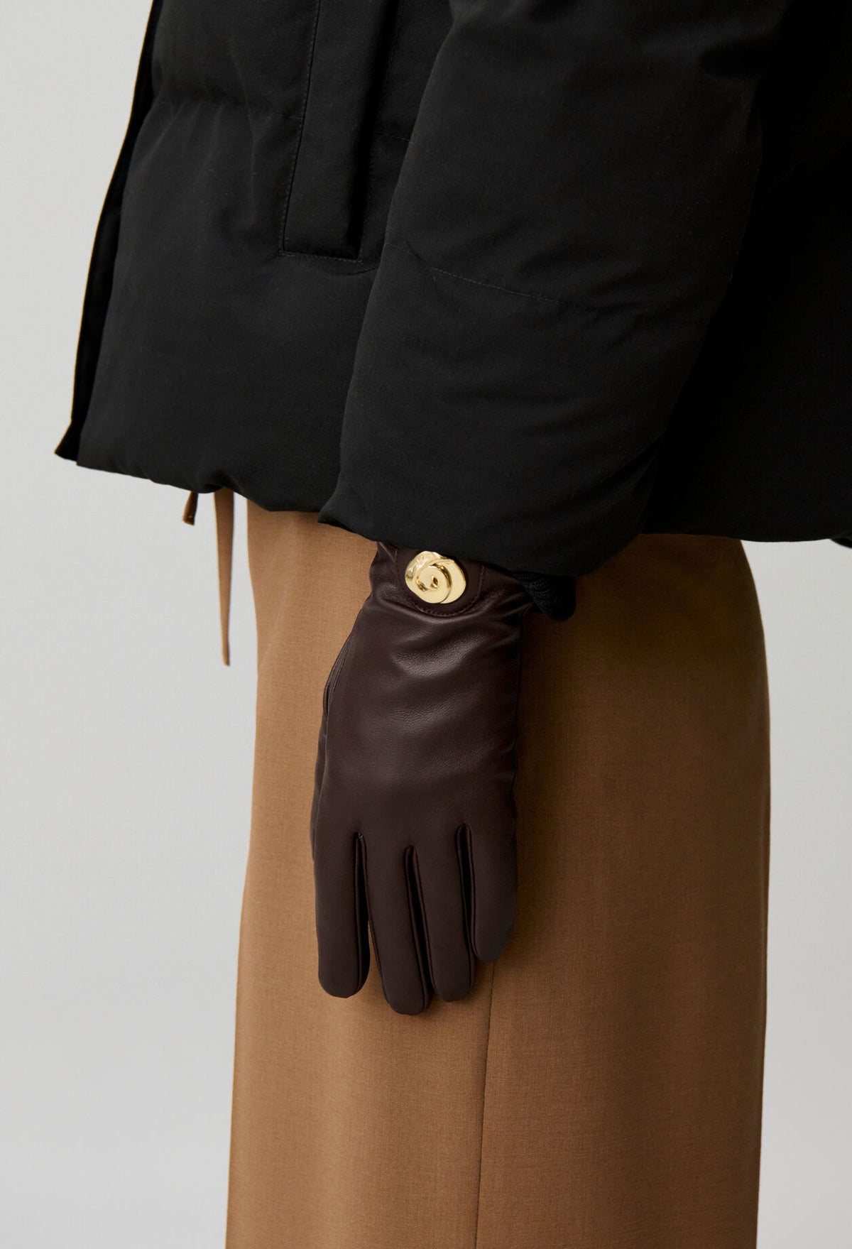 Gants cuir lisse d'agneau, bijou doré — Claudie Pierlot