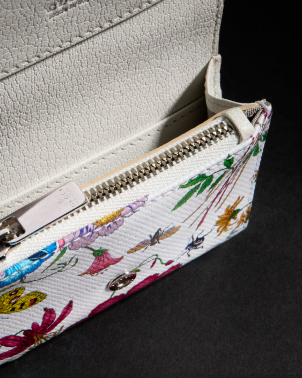 Porte-cartes plié à motif Flora - Gucci