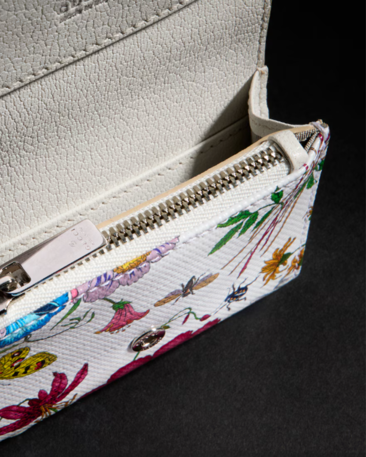 Porte-cartes plié à motif Flora - Gucci
