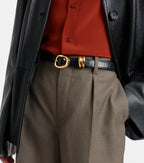 Ceinture Tugela Amanu, cuir effet croco noir