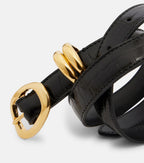 Ceinture Tugela Amanu, cuir effet croco noir