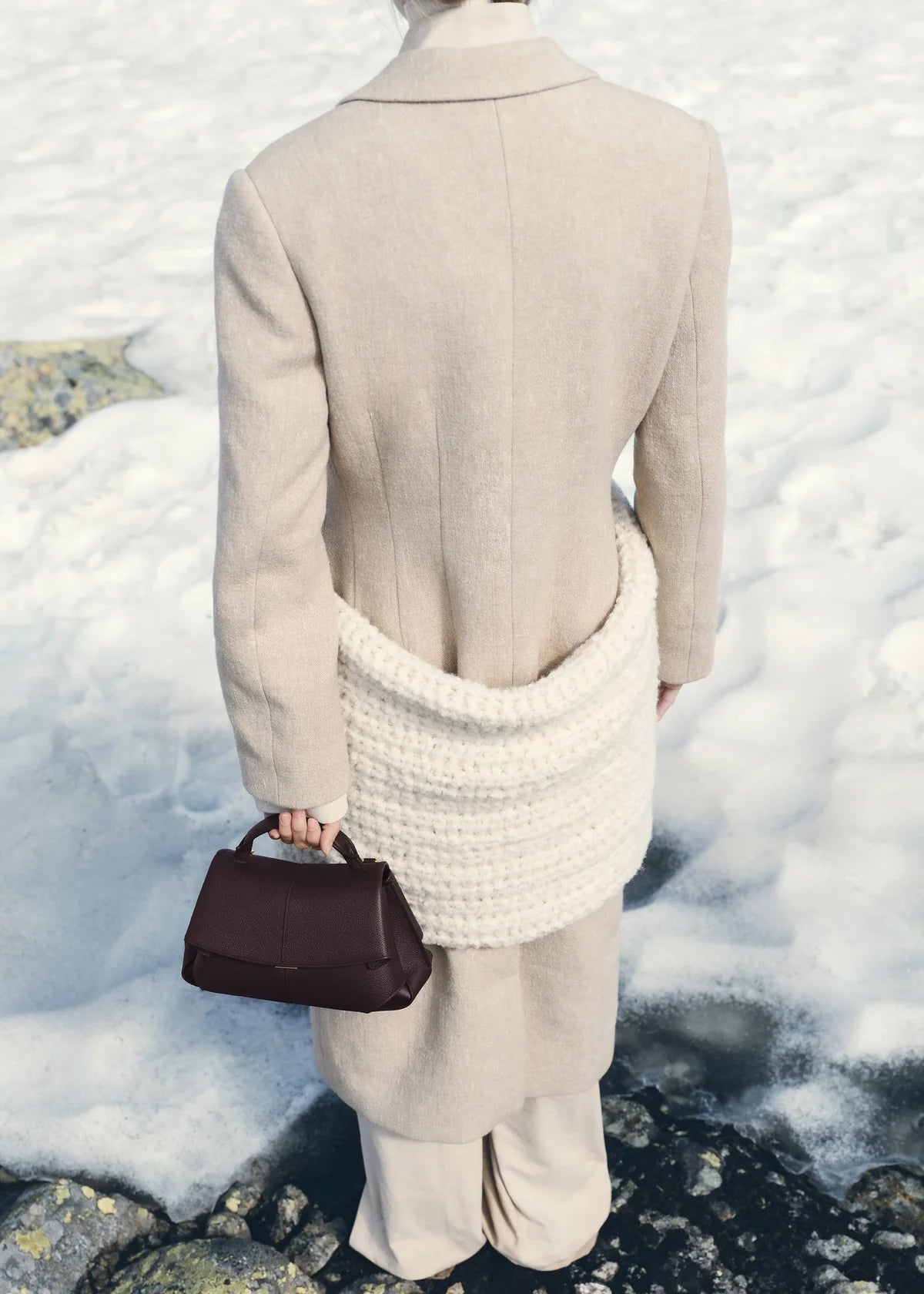 Polène, sac Mokki Mini en cuir grainé prune