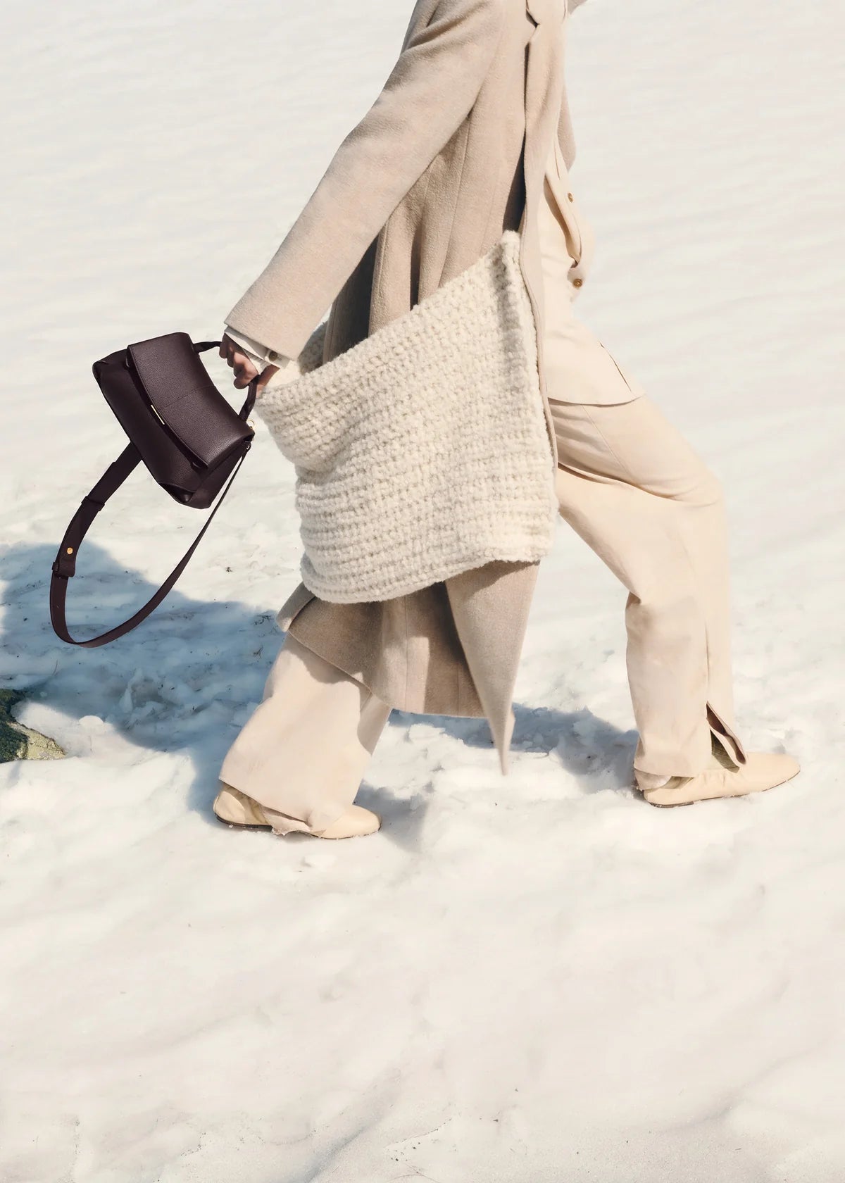 Polène, sac Mokki Mini en cuir grainé prune
