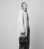 Sac à main double rabat, moyen modèle Emilie — cuir grainé, marron arabica, Le Tanneur