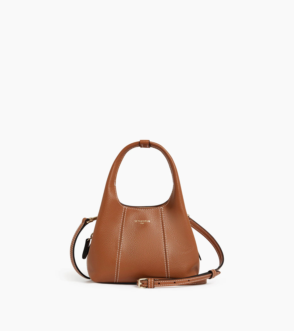 Mini sac à main Juliette — cuir grainé, marron tan, Le Tanneur