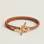 Bracelet Glénan double tour, Hermès, plaqué or - HERMES