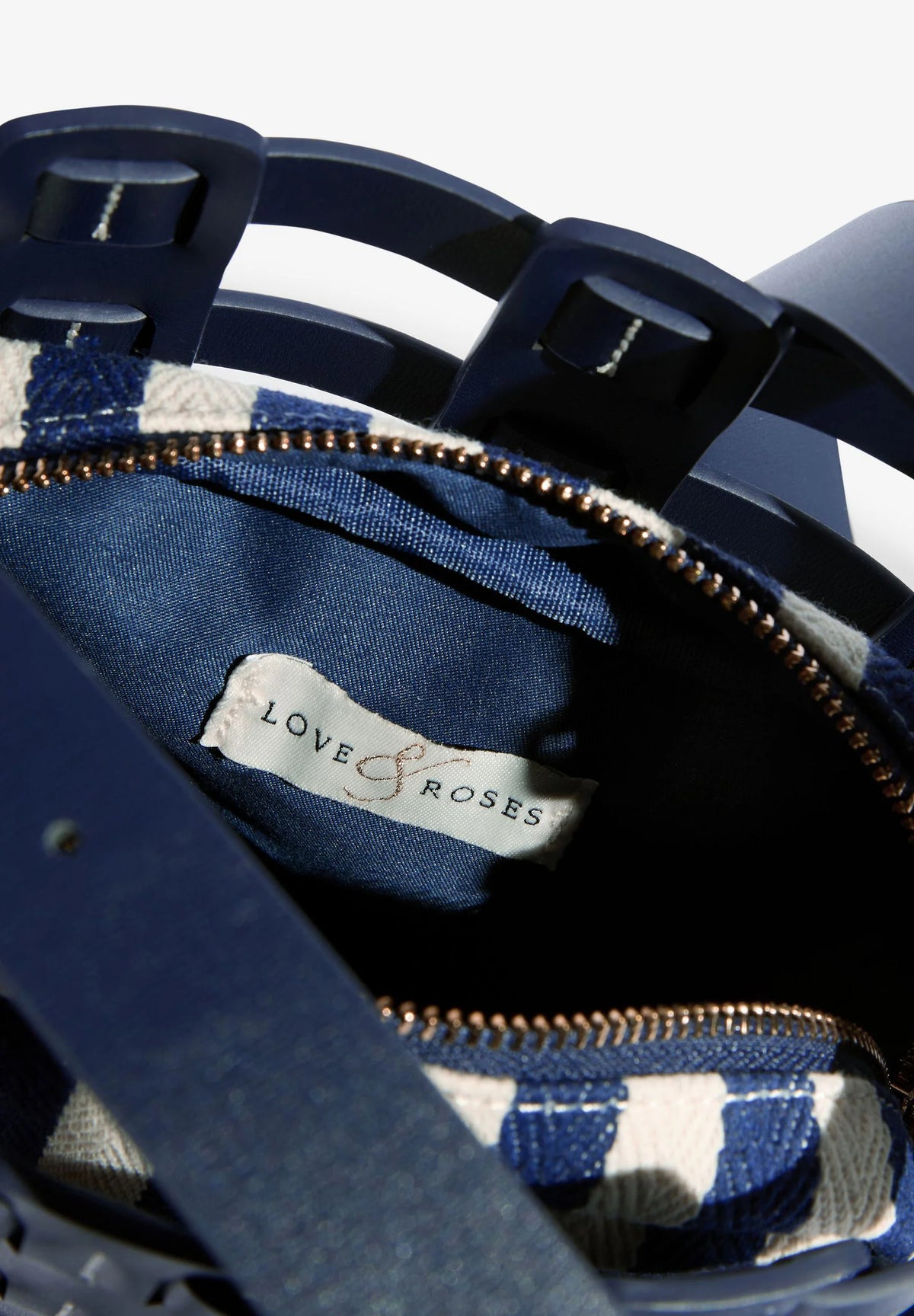 Sac bandoulière Love & Roses, rayures marine