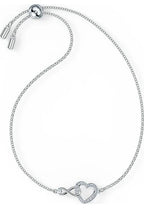 Bracelet Hyperbola Infini et cœur, métal rhodié