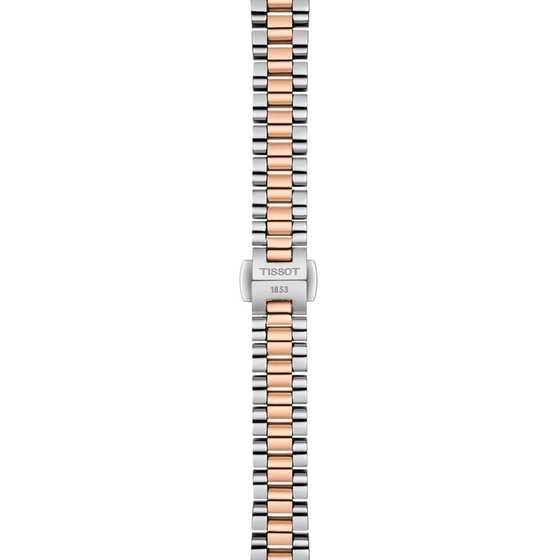 Tissot Desir 28mm — boîtier bombé, deux tons acier et or rose, cadran nacre