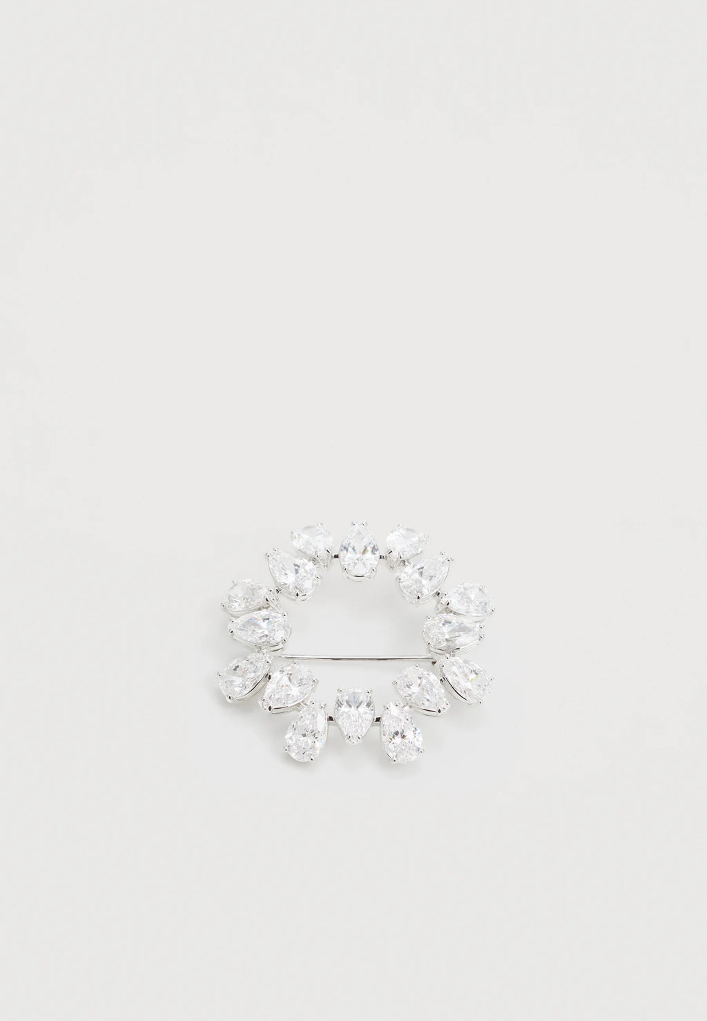Broche Matrix Pear, white — Swarovski