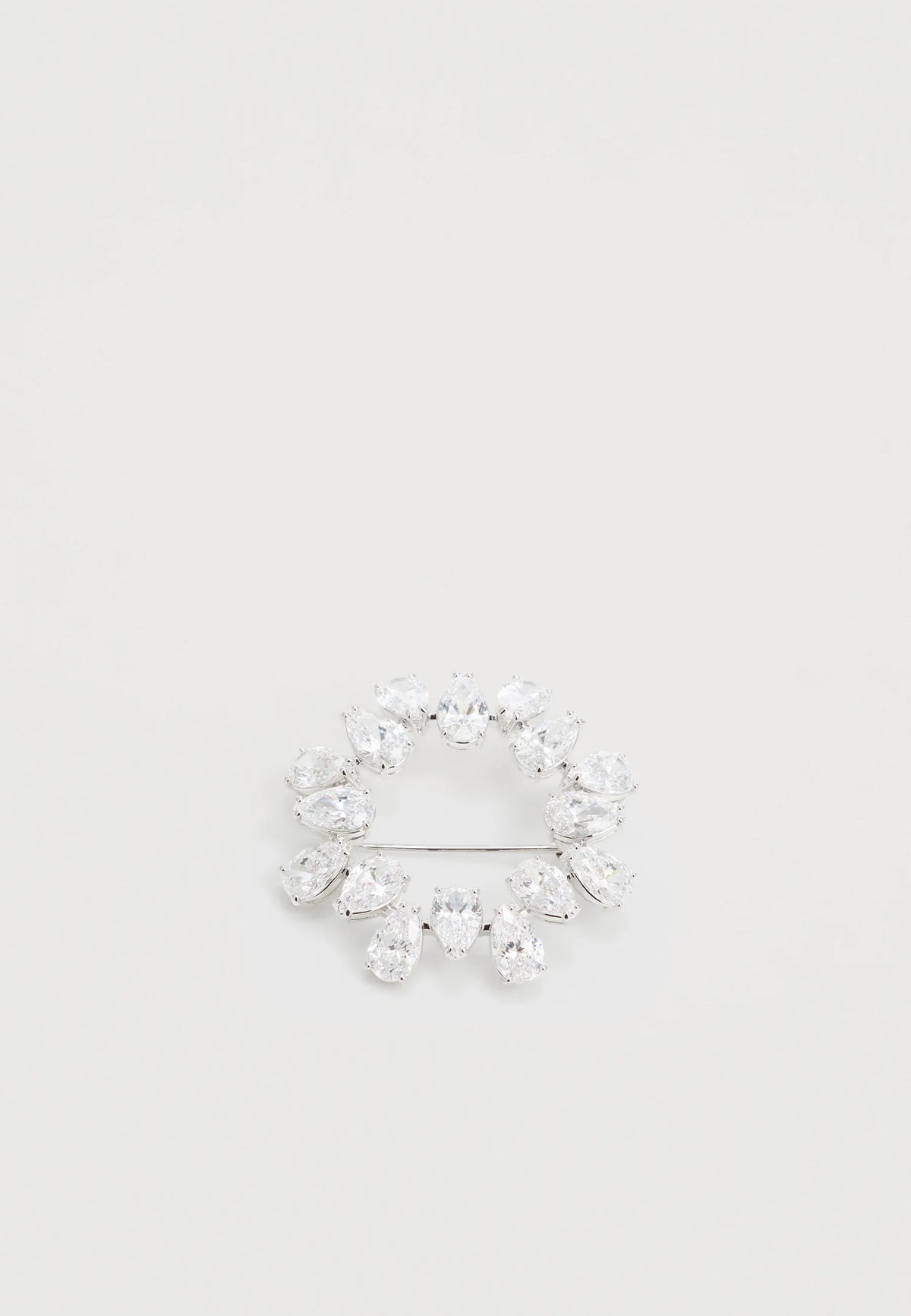 Broche Matrix Pear, white — Swarovski