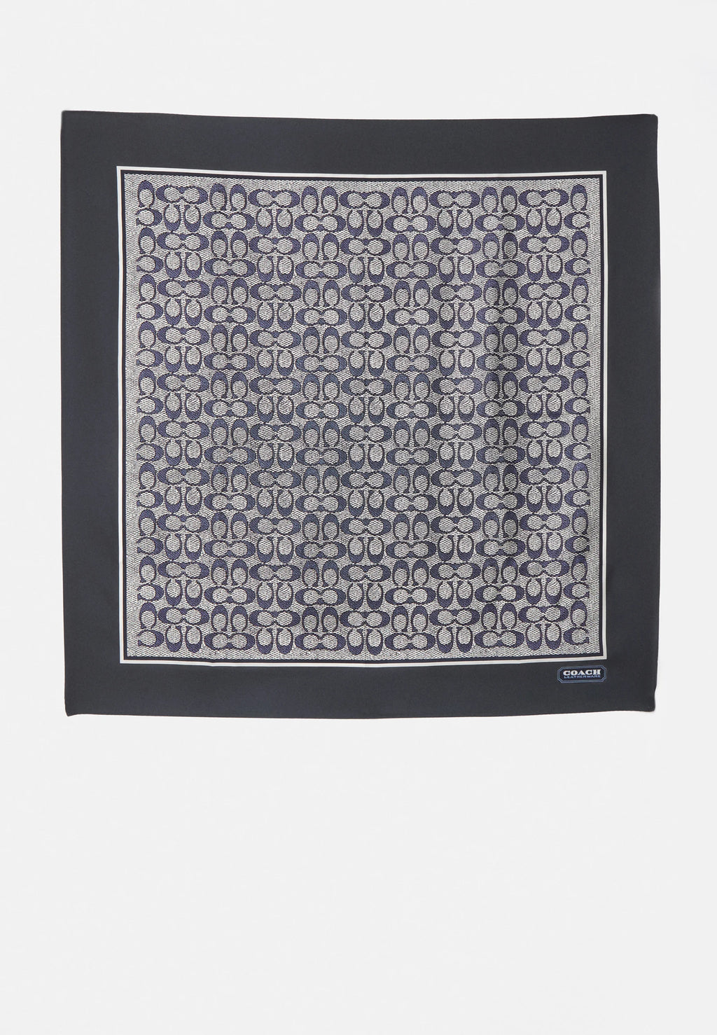 Foulard Textured Signature C — soie, midnight navy, Coach
