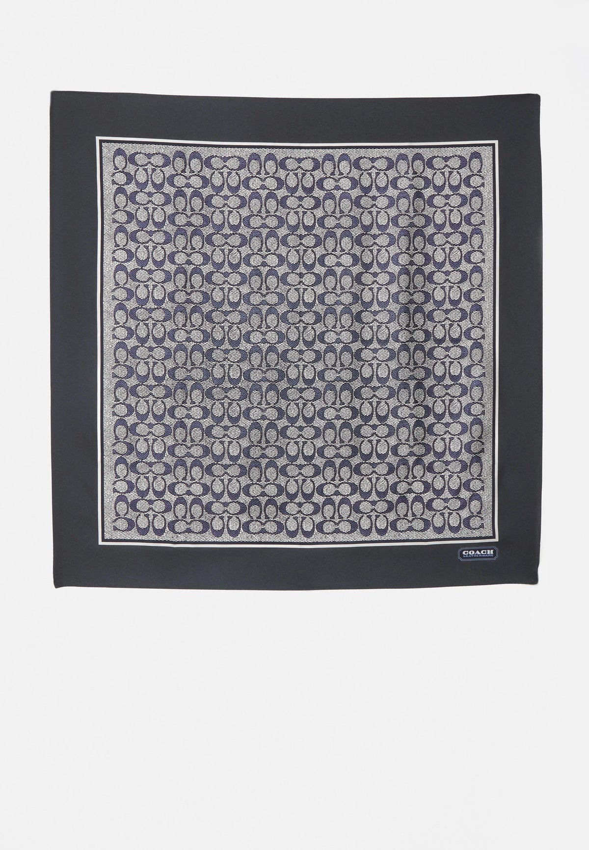 Foulard Textured Signature C — soie, midnight navy, Coach
