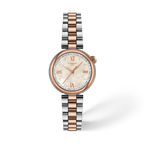 Tissot Desir 28mm — boîtier bombé, deux tons acier et or rose, cadran nacre