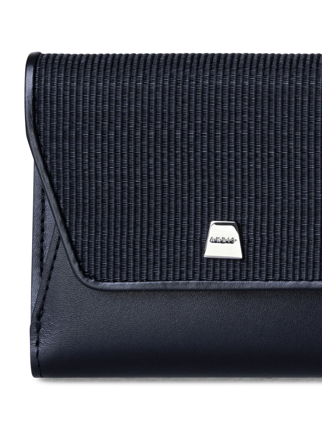 Compact Wallet en poil de cheval et cuir, noir — Akris