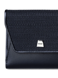 Compact Wallet en poil de cheval et cuir, noir — Akris