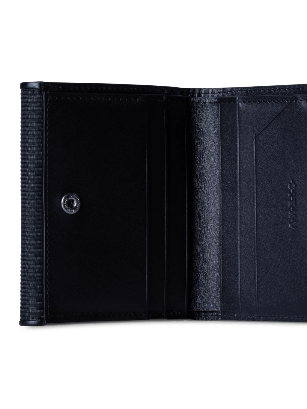 Compact Wallet en poil de cheval et cuir, noir — Akris