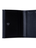 Compact Wallet en poil de cheval et cuir, noir — Akris