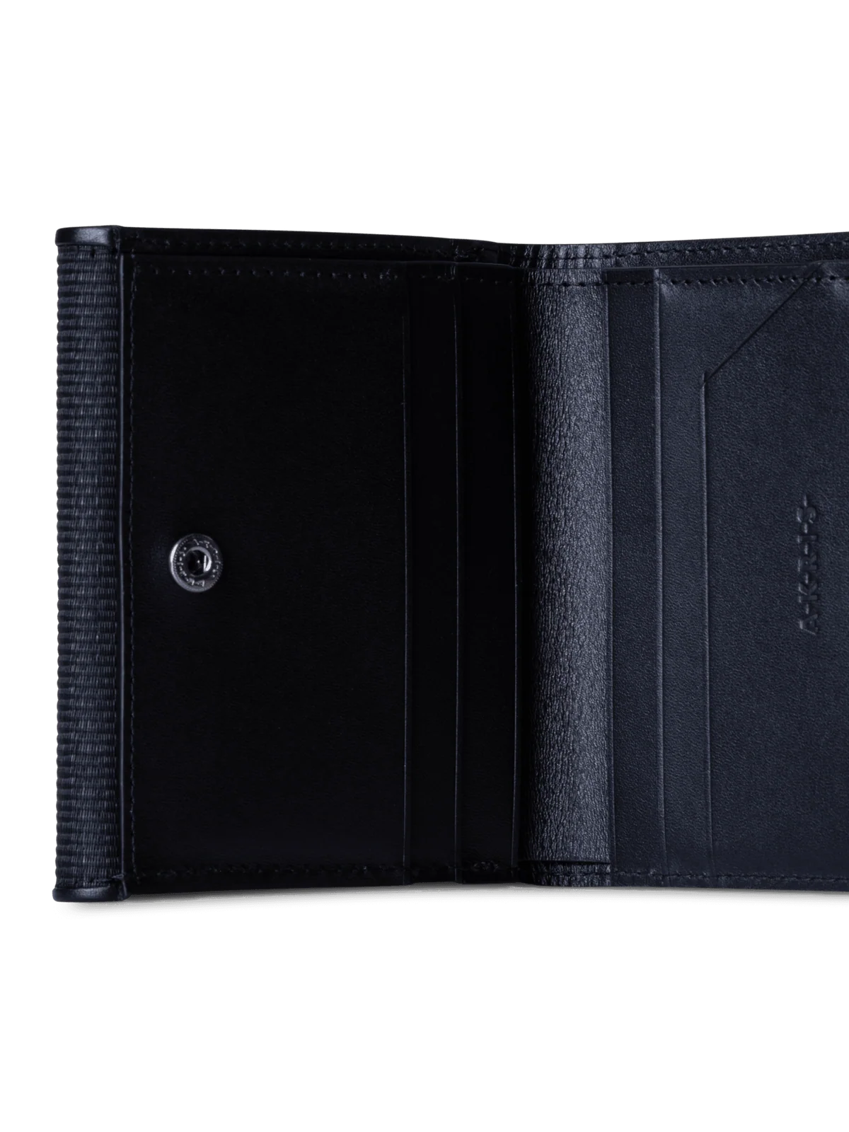 Compact Wallet en poil de cheval et cuir, noir — Akris