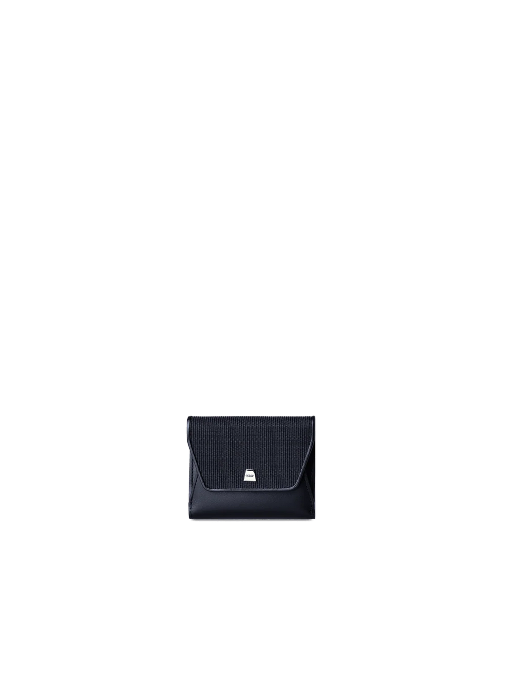 Compact Wallet en poil de cheval et cuir, noir — Akris
