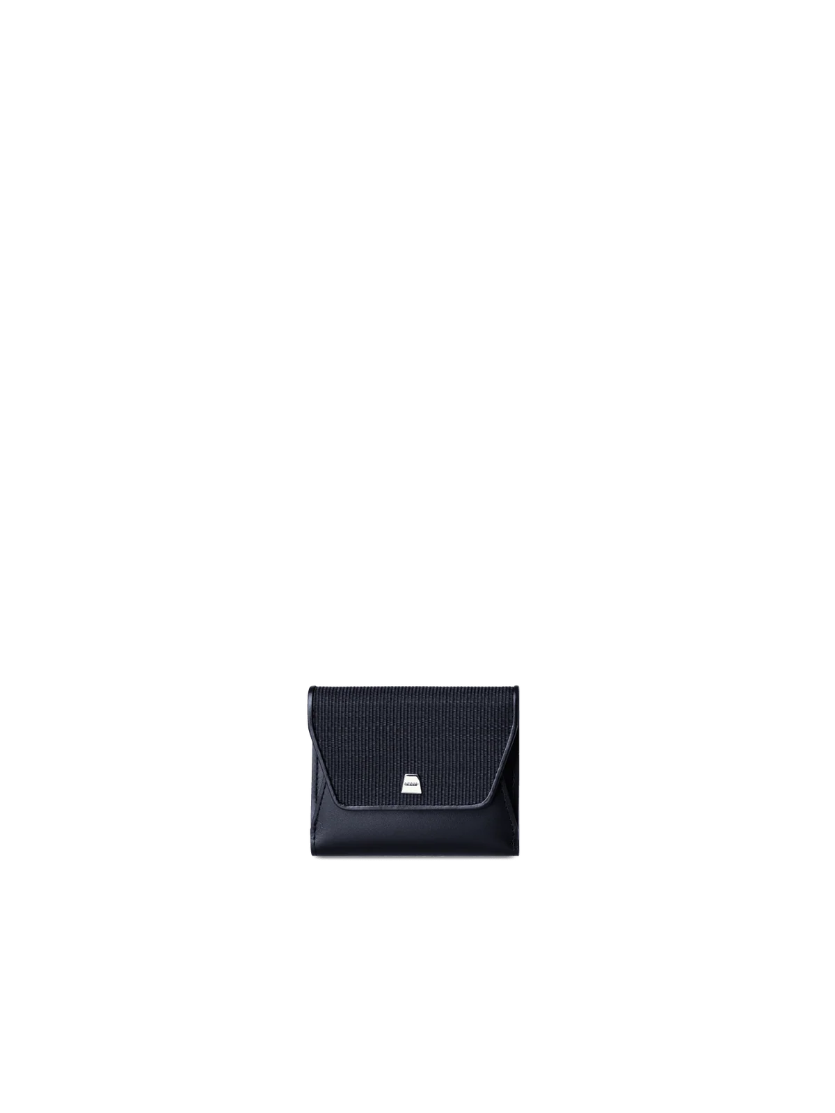 Compact Wallet en poil de cheval et cuir, noir — Akris
